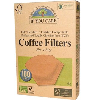 Nr 4 Ongebleekte Koffiefilters (100 stuks)