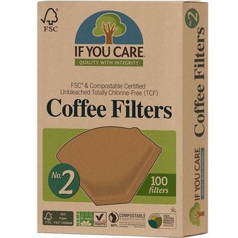 Nr 2 Ongebleekte Koffiefilters (100 stuks)