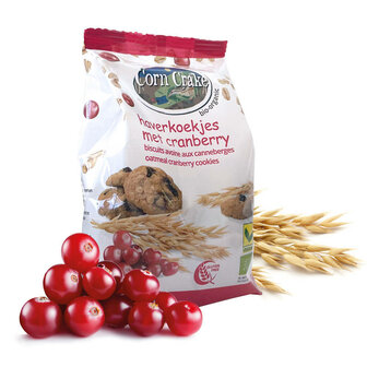 Glutenvrije Haverkoekjes Cranberry  6 x 150 gram (biologisch)