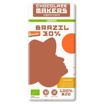 Vegan Chocoladereep Melk Caramel 80 gram (demeter)