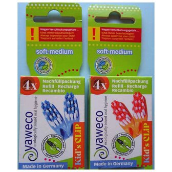 Borstelkoppen (4 stuks) voor de Kindertandenborstel 