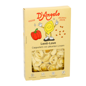 Biologische cappelletti met linzen