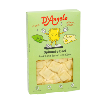Ravioli met kaas en spinazie biologische pasta