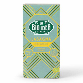 Biologische spinazie lasagne