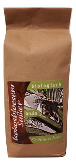 Biologische kokosbloesemsuiker in papieren zak